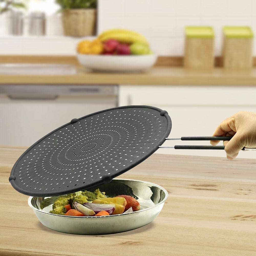 Tapas De Cocina Protector contra Salpicaduras De Silicona para Sartén - Tapa Antiadherente para Sartén De Grasa para Cocinar Sartén De Silicona