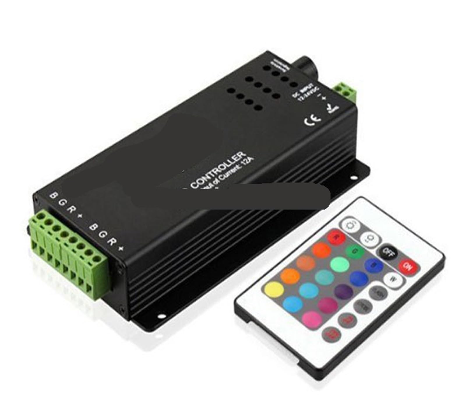 Controlador de música RGB para tiras de luces LED que elimina parpadeos molestos con 12A de potencia