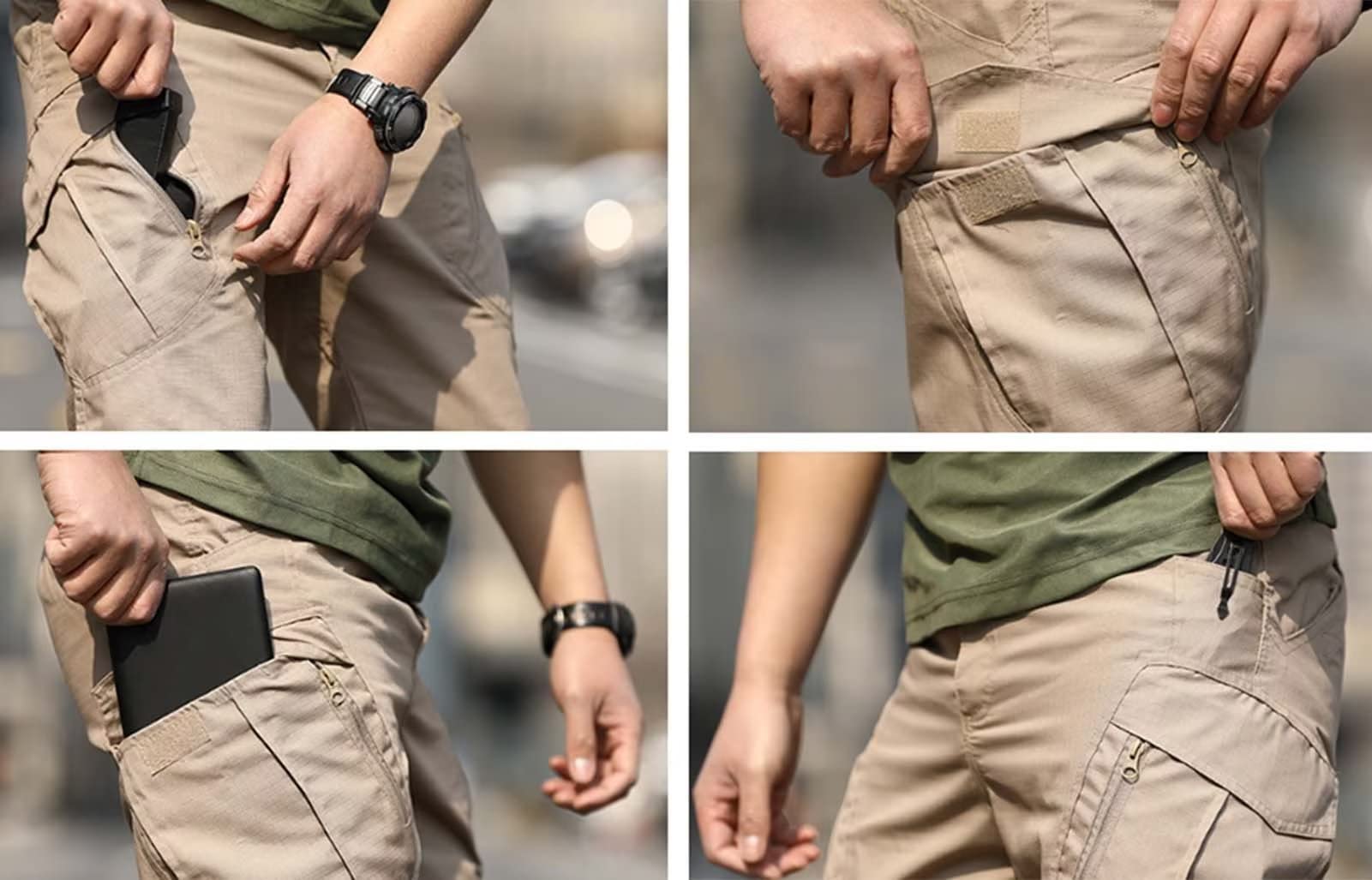Cargo Pantalons Tactiques Hommes Combat Travail Pantalon Décontracté Sports Tir Chasse Imperméable avec Plusieurs Poches