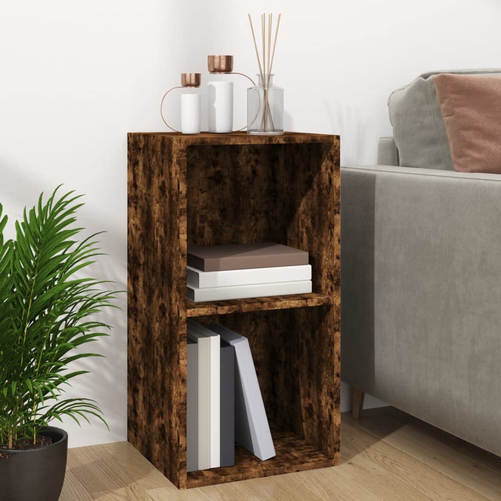 Armadi e stoccaggio,Armadi e rack di archiviazione multimediale,Scatola di immagazzinaggio in vinile rovere fumé 71x34x36 cm legno ingegnerizzato