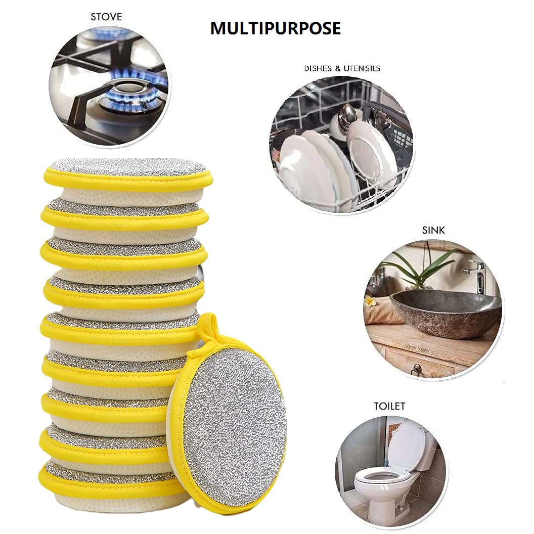 12 Pack Duurzame Scrub schuurspons, niet-kras microvezelspons samen met zware schuurkracht, moeiteloos reinigen van vaat, potten en pannen in één keer (zes kleuren 12 Pack Duurzame Scrub schuurspons, niet-kras microvezelspons samen met zware schuurkracht, moeiteloos reinigen van vaat, potten en pannen in één keer (zes kleuren