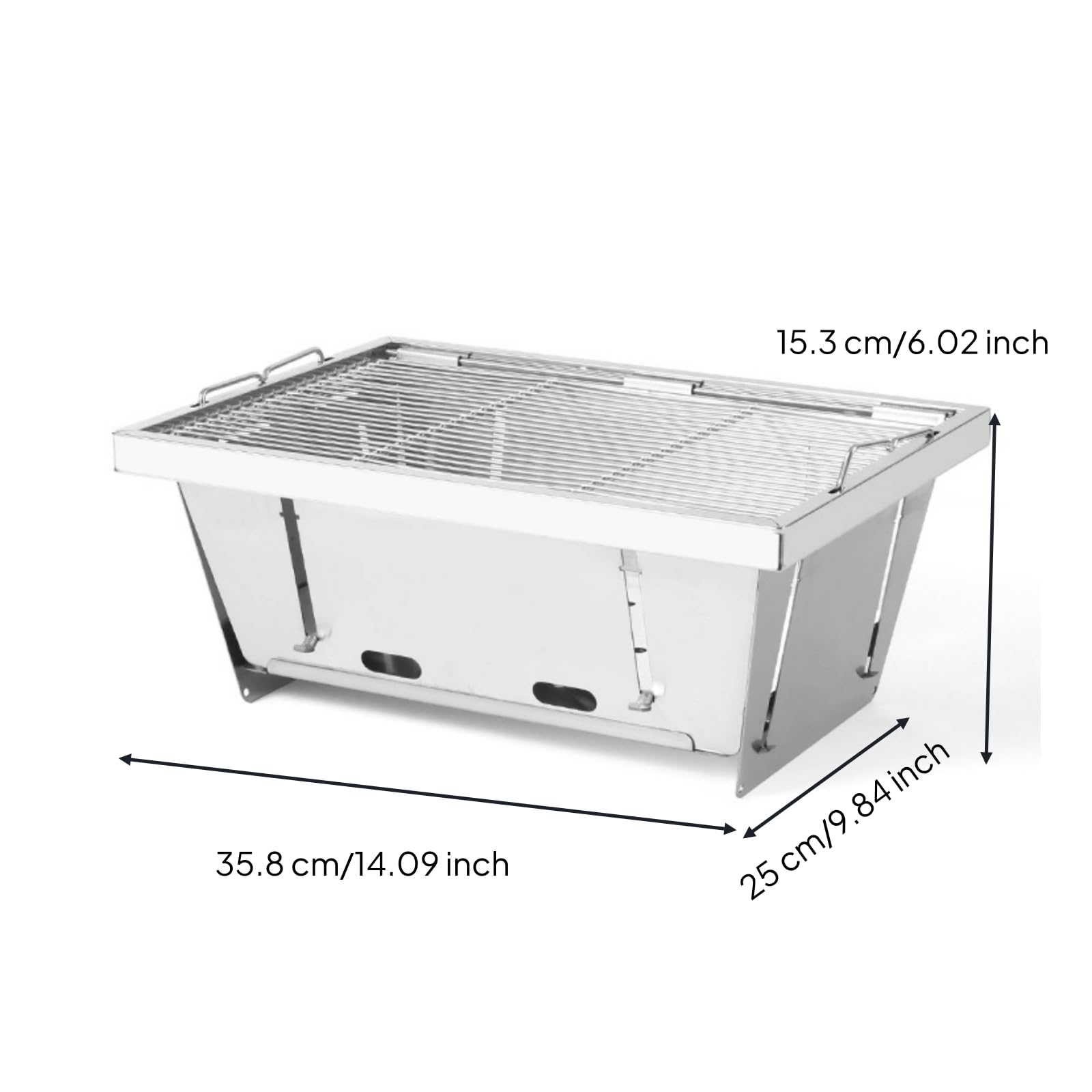 Parrilla 304 de Acero Inoxidable Compatible con Mesa IGT Parrilla Plegable de Acero Inoxidable Resistente Al Calidez para Campistas, Aire Libre