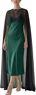 Women Sheer Chiffon Cape Shawl Wraps for Evening Dresses Poncho Top Capelet Cover Up Wedding Bridal Formal Party
