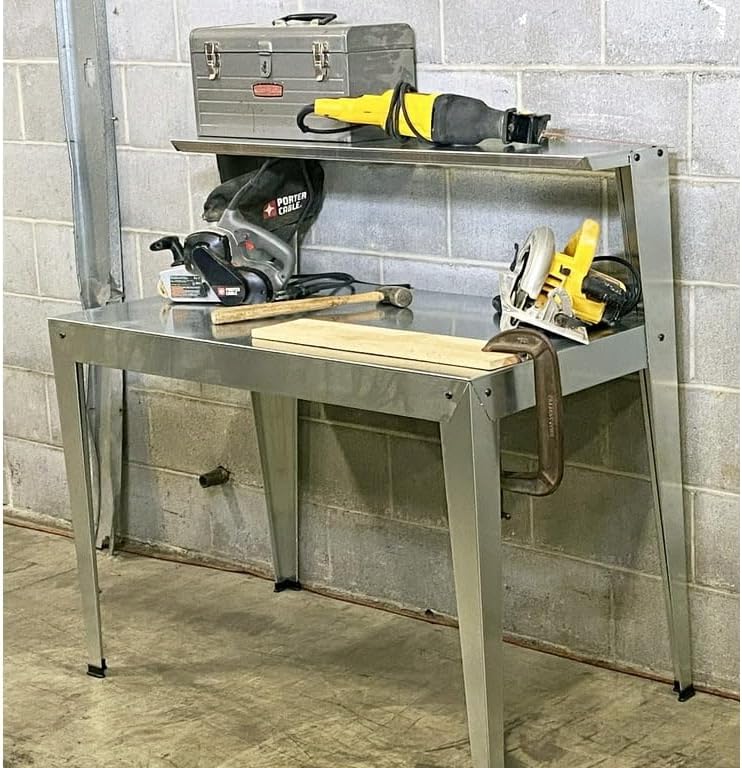 Galvanized Steel Work Bench used as a workshop bench