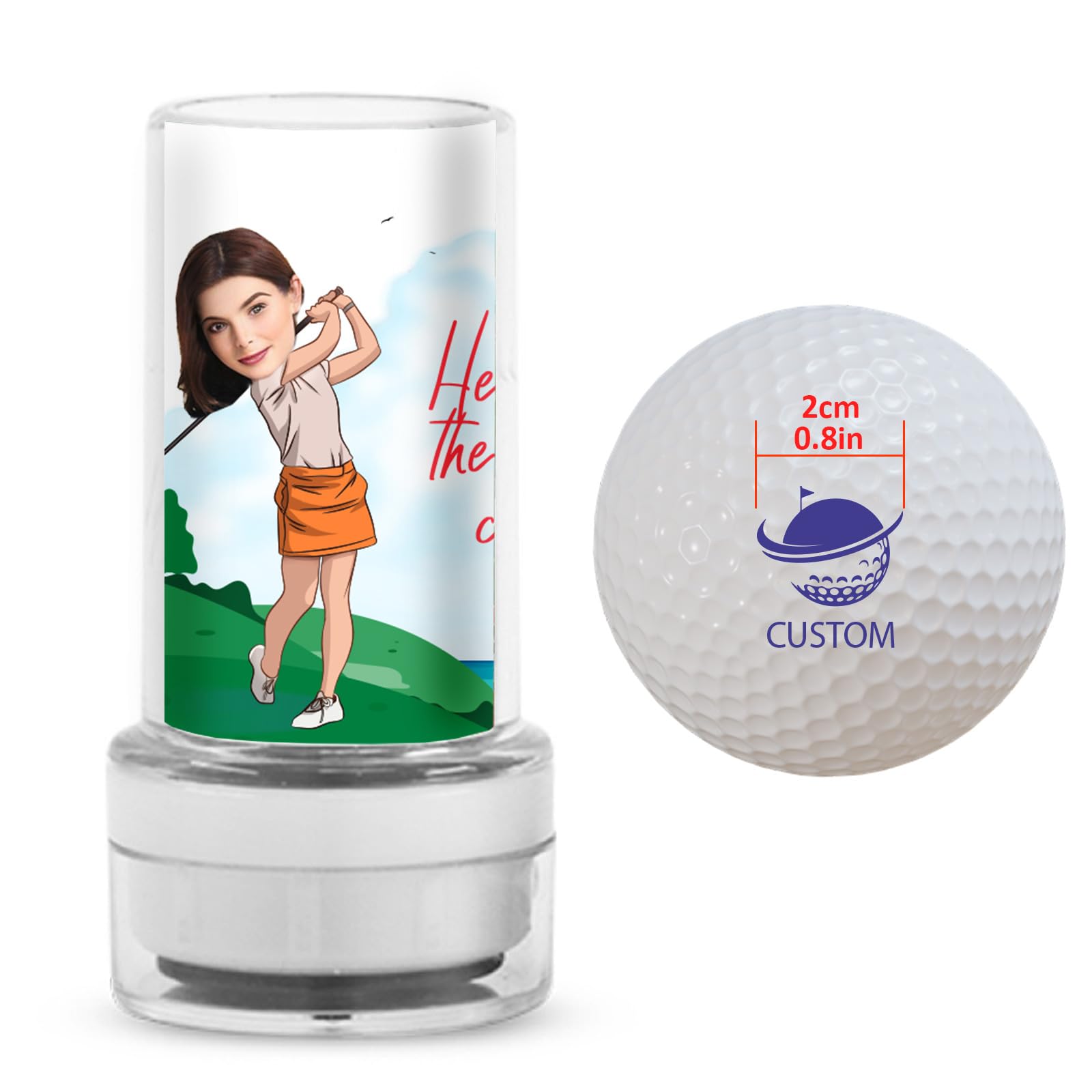Macchiole Custom Golf Ball Stamps Personalised Self-Ink Long lasting Golf Ball Markers Customisable Funny Case Icon Sticker Golf Ball Stamper (Mom)