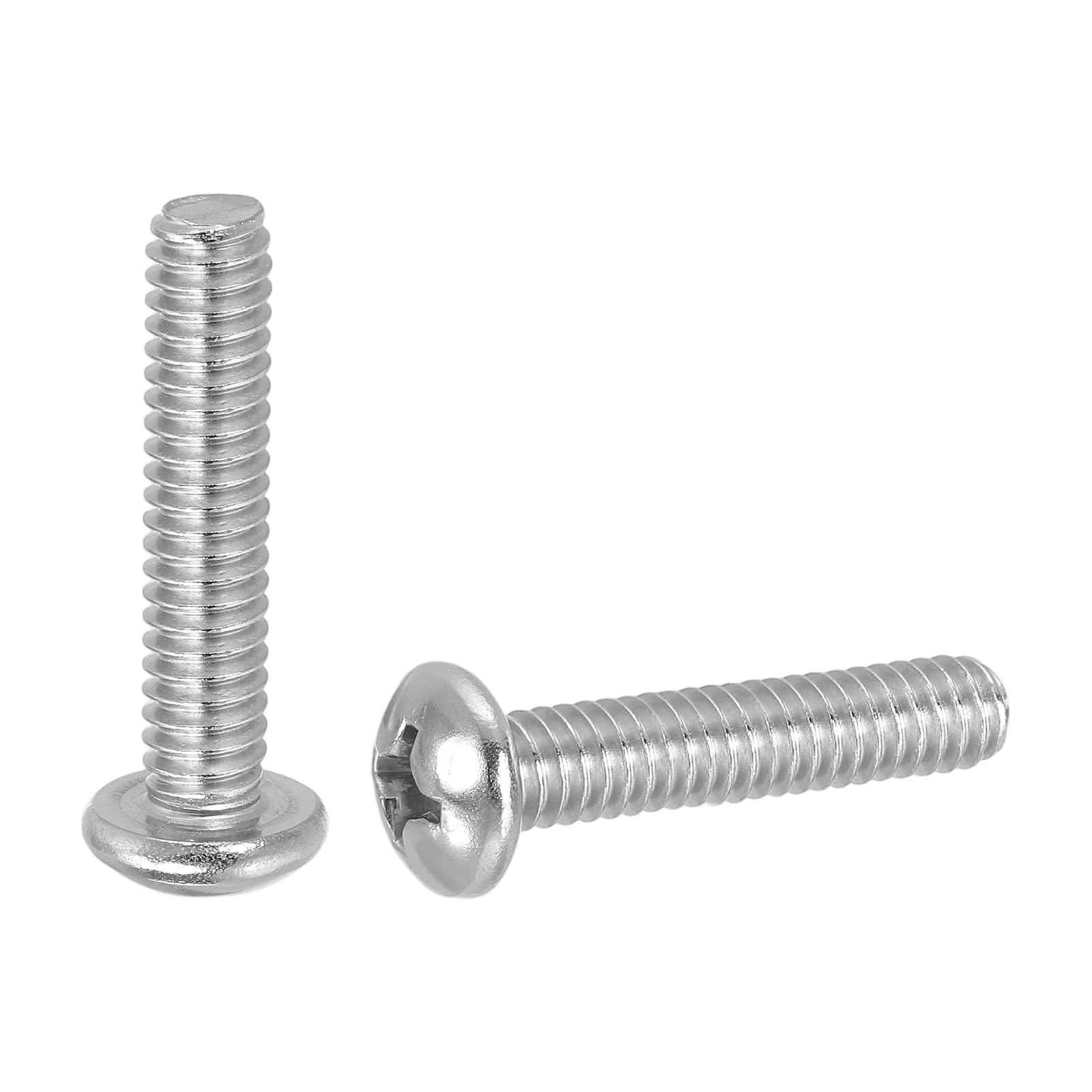 PATIKIL 1/4-20 x 1-1/4" Pan Head Machine Screws, 25 Pcs 304 Stainless Steel Round Head Screws for Cabinet Drawer Knob Pull Handle, Phillips Drive, Fully Threaded, Bright Finish
