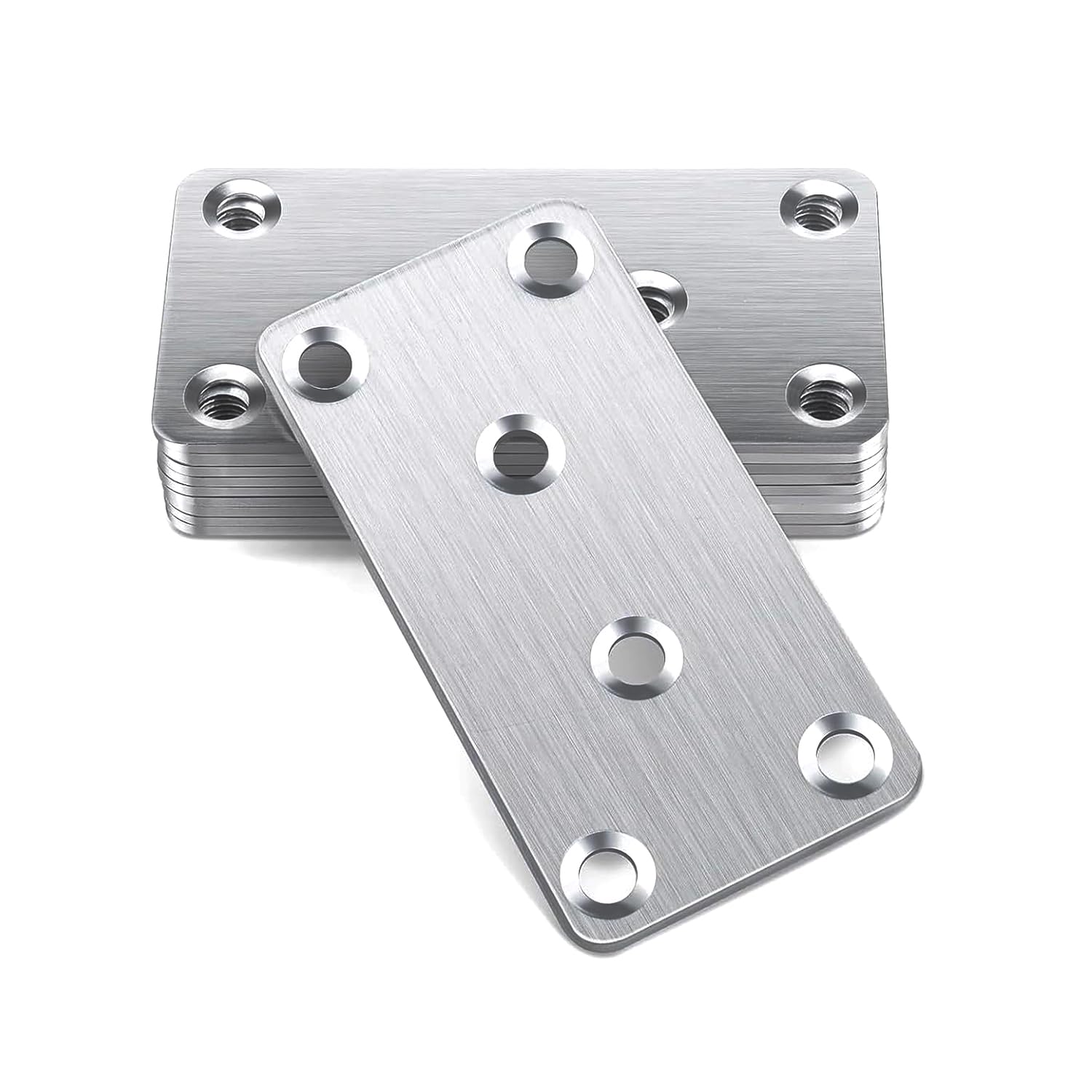 Wopanxye 10pcs Flat Joining Plates, 50x100x1.8mm Connecting Metal Straight Brace