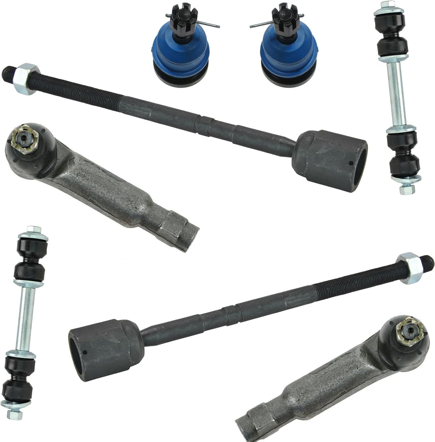 TRQ Front Steering & Suspension Kit Ball Joint Sway Bar Stabilizer Link Tie Rod Compatible with Ford Mercury