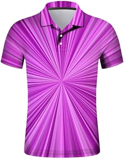 Mens Polo Shirts Short Sleeve, Unisex 3D Printed Polo T-Shirt Rose Red Psychedelic Vortex Print Polo Shirts Summer Graphic Golf Tennis Shirts Soft Short Sleeve Slim-Fit Tshirts For Men Teens Blouse