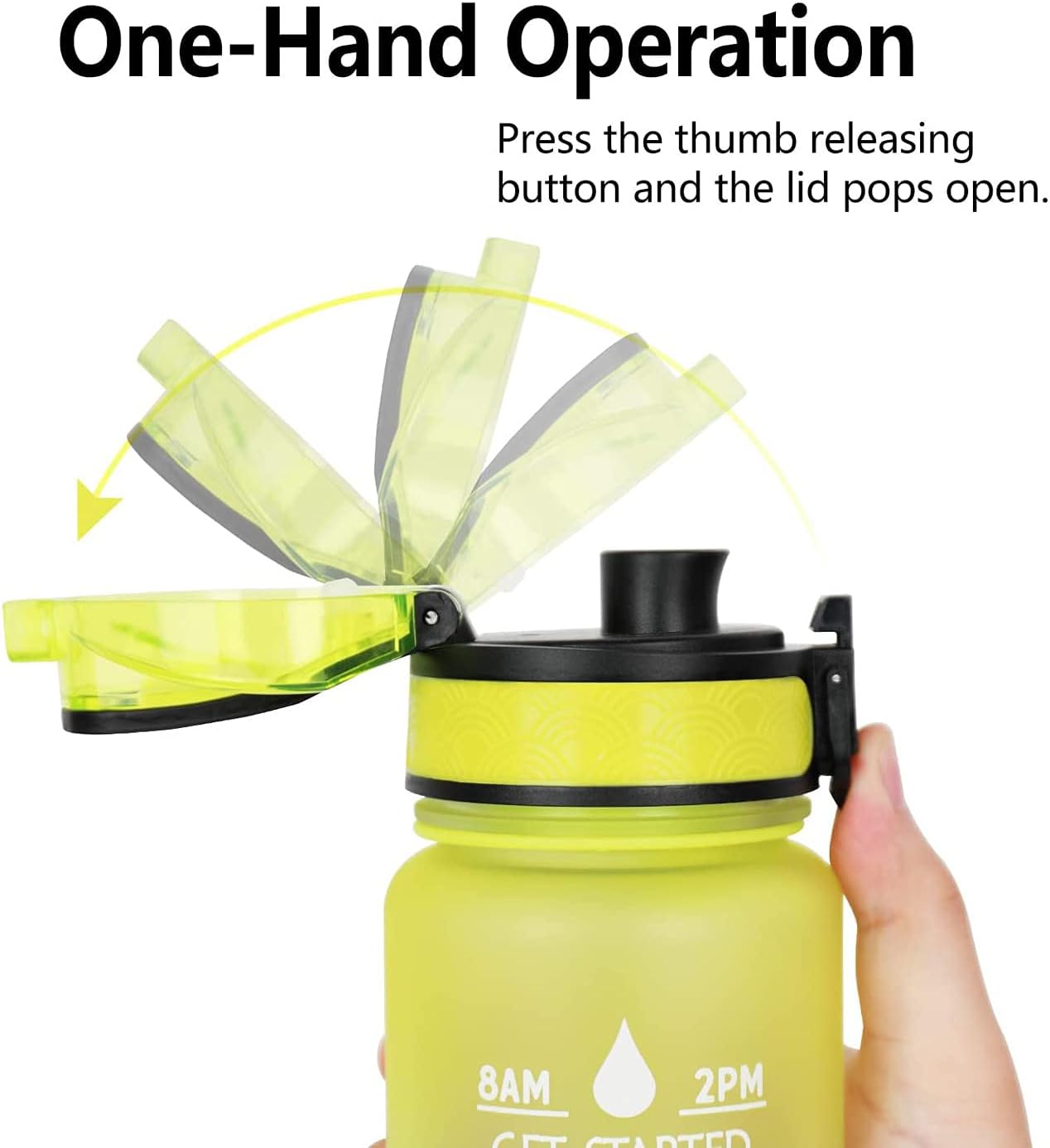 OLSOLE 32 oz Motivational Sports Water Bottle with Time Marker & Removable Strainer, Fast Flow, Flip Top Leakproof Durable BPA Free Non-Toxic Great for Outdoor Sports, Recreation and Fitness : Sports & Outdoors