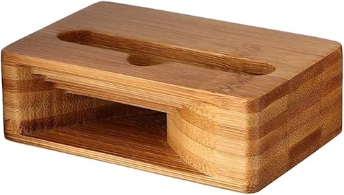 SAFIGLE Soporte para teléfono celular con amplificador de sonido de altavoz, soporte de madera para teléfono celular novedoso para escritorio,