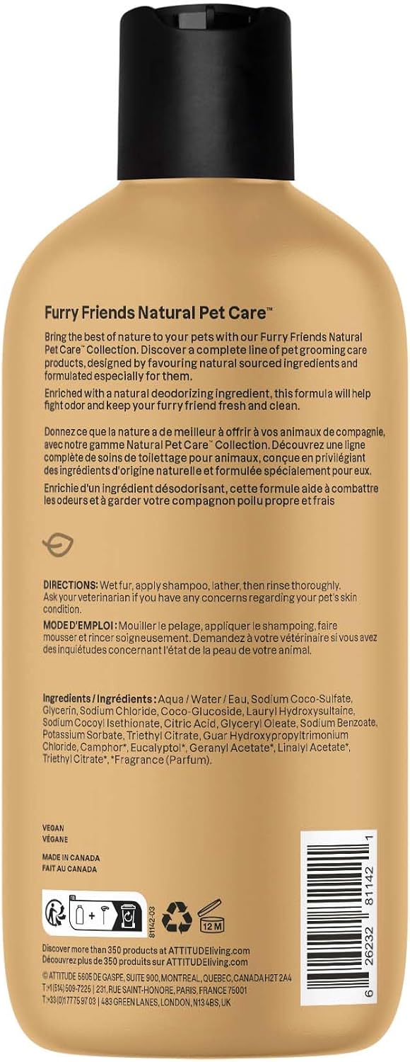 Attitude Deodorizing Shampoo for Cat & Dog, Vegan and Cruelty-Free, Lavender, 16 Fl Oz image 5
