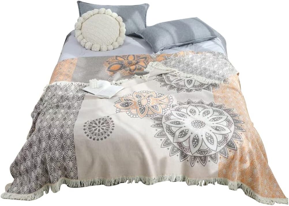 Cotton Gauze Towel Quilt Cover Blanket Tassel Edge Sofa Air Conditioning