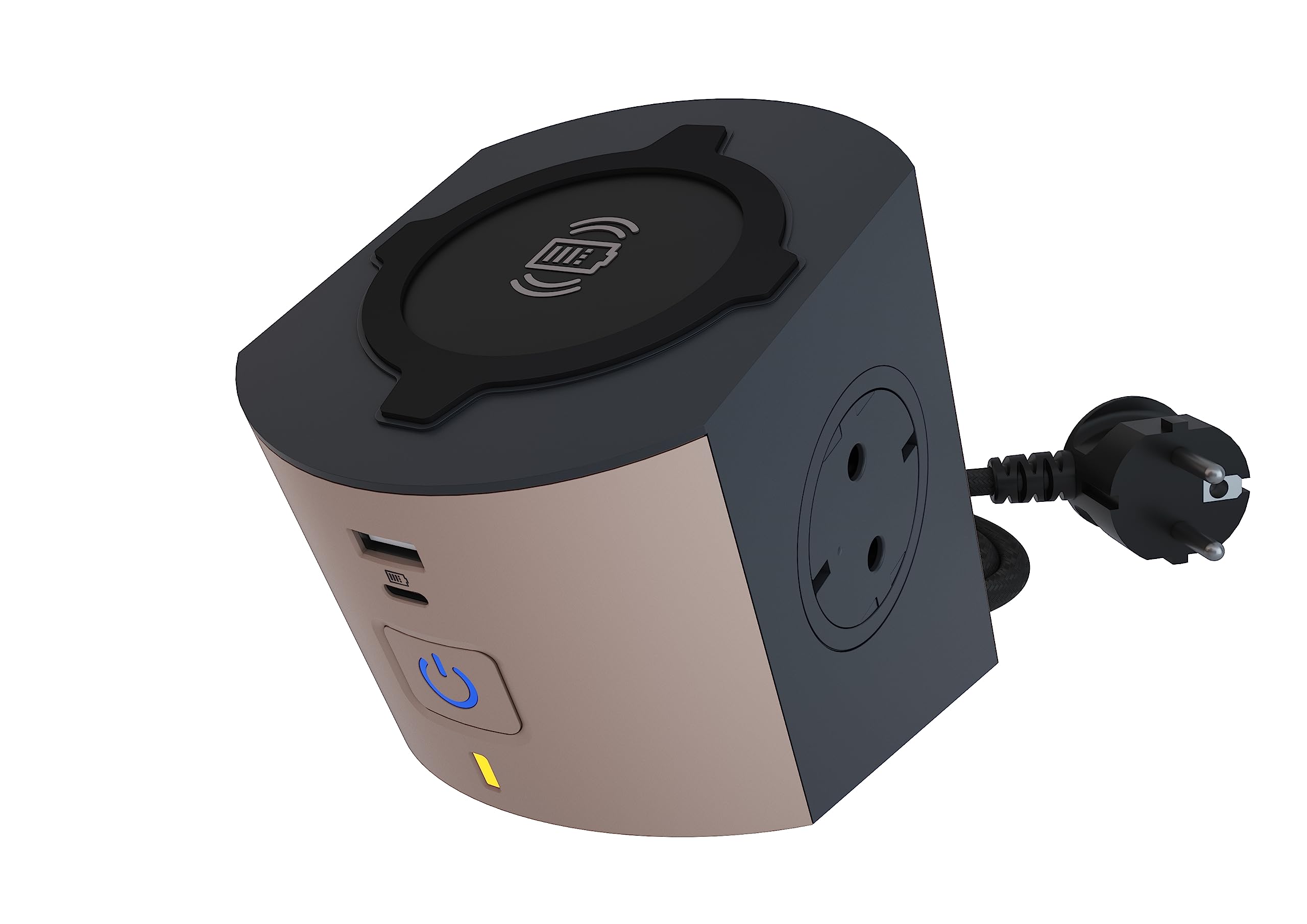 Base multiple de carga 2 tomas 2P+TT 16A +USB tipo A y C Legrand 694500Topo/Gris Oscuro
