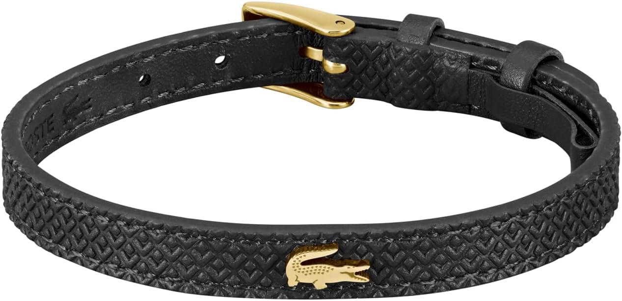 Lacoste.12.12 Leather Bracelet for Women - Easily Adjustable - Modern Design, Iconic Collection - Fashion Accessory - Gift for Her