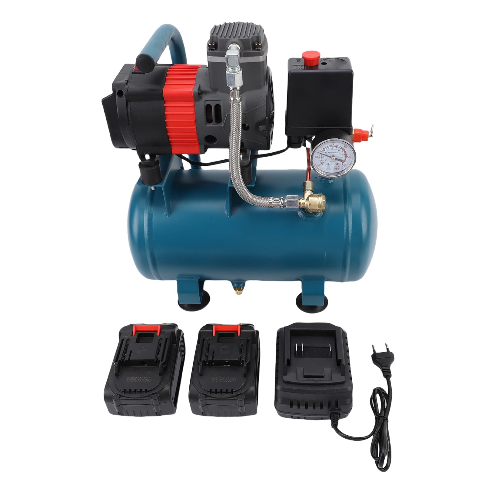 Fafeicy Compressore d'Aria Senza Fili Gonfiatore per Pneumatici Portatile Alimentato a Batteria Bassa rumorosità 65 Db 8 Bar di Pressione per Automobili e (Spina Europea)