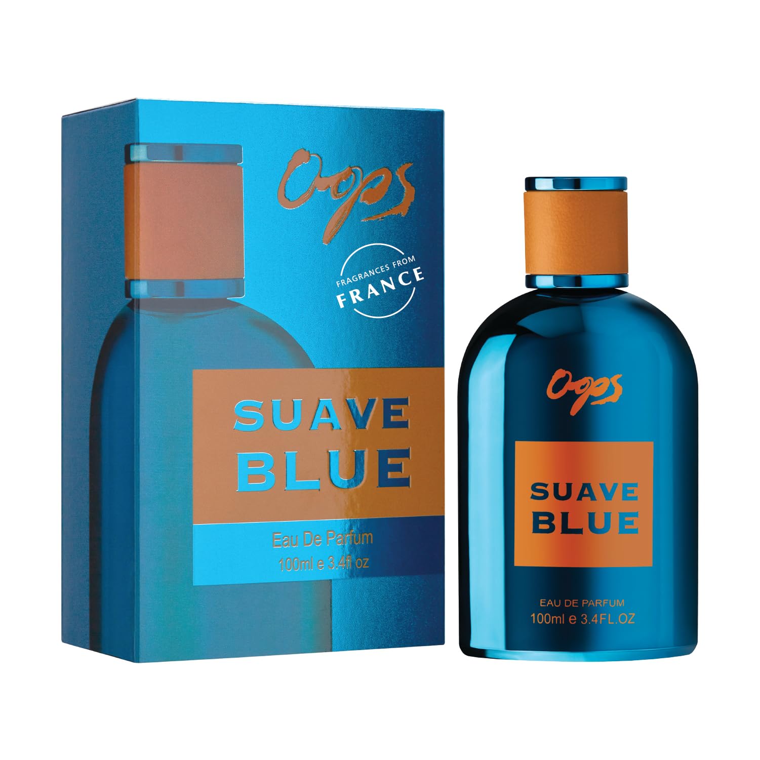 Oops Eau De Parfum - Suave Blue 100ml | Marine Woody Fougere Scent | Fragrances From France | Luxury Scent With Long Lasting Fragrance | Daily Use Perfume For Men | Ideal Gift For Men | Made in U.A.E