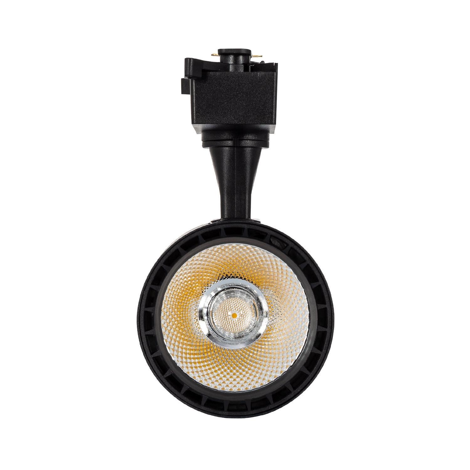 Spot LED sur Rail Monophasé 20W Bron Noir 4000K Blanc neutre