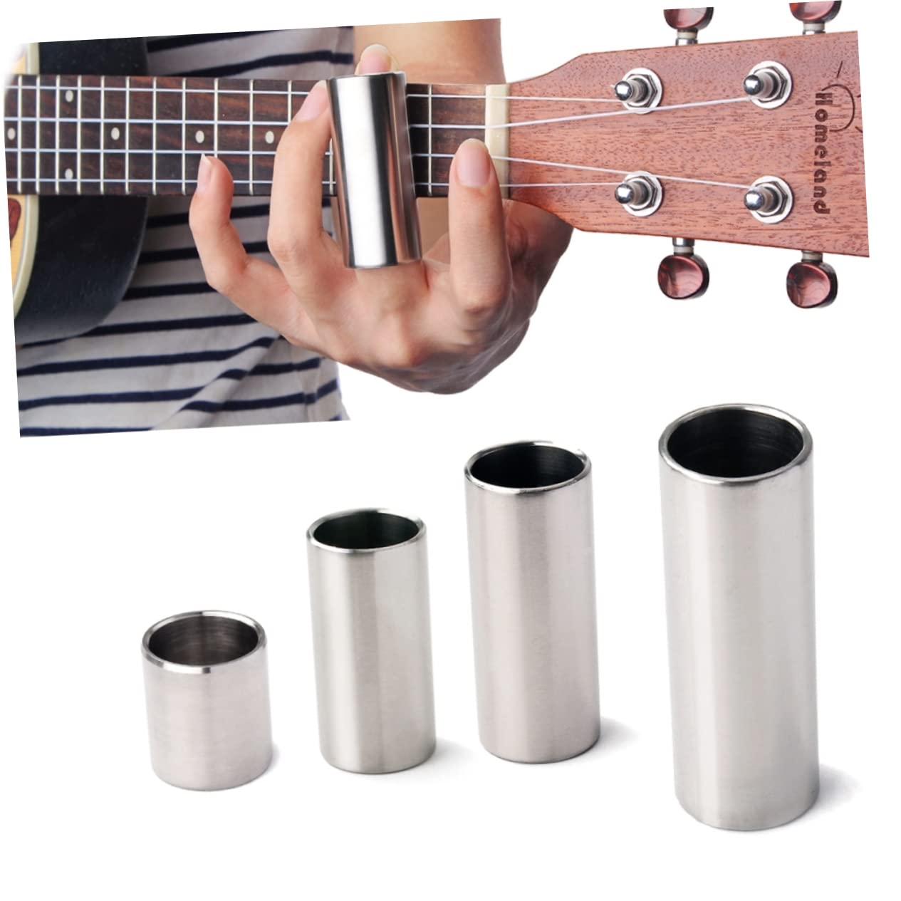 SUPVOX Guitar Slide Steel String Slider 7cm Chrome Sliding Rod Silver Tube Bass Finger Slide for Acoustic