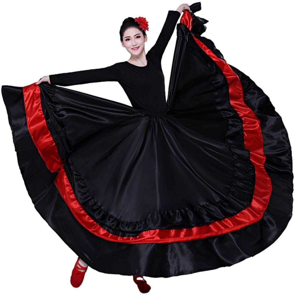 Gonna Ballo Spagnola, Gonna Ballo della Corrida Spagnola, Danza del Ventre, Gonna a Cerchio Completo, Danza Flamenco, Apertura, Vestiti di Gruppo, Gonna Ballo