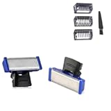 2PCS Shaver Replacement Heads Compatible with Micro Touches Solo Trimmer Bundle with 3 Hair Guards Combs