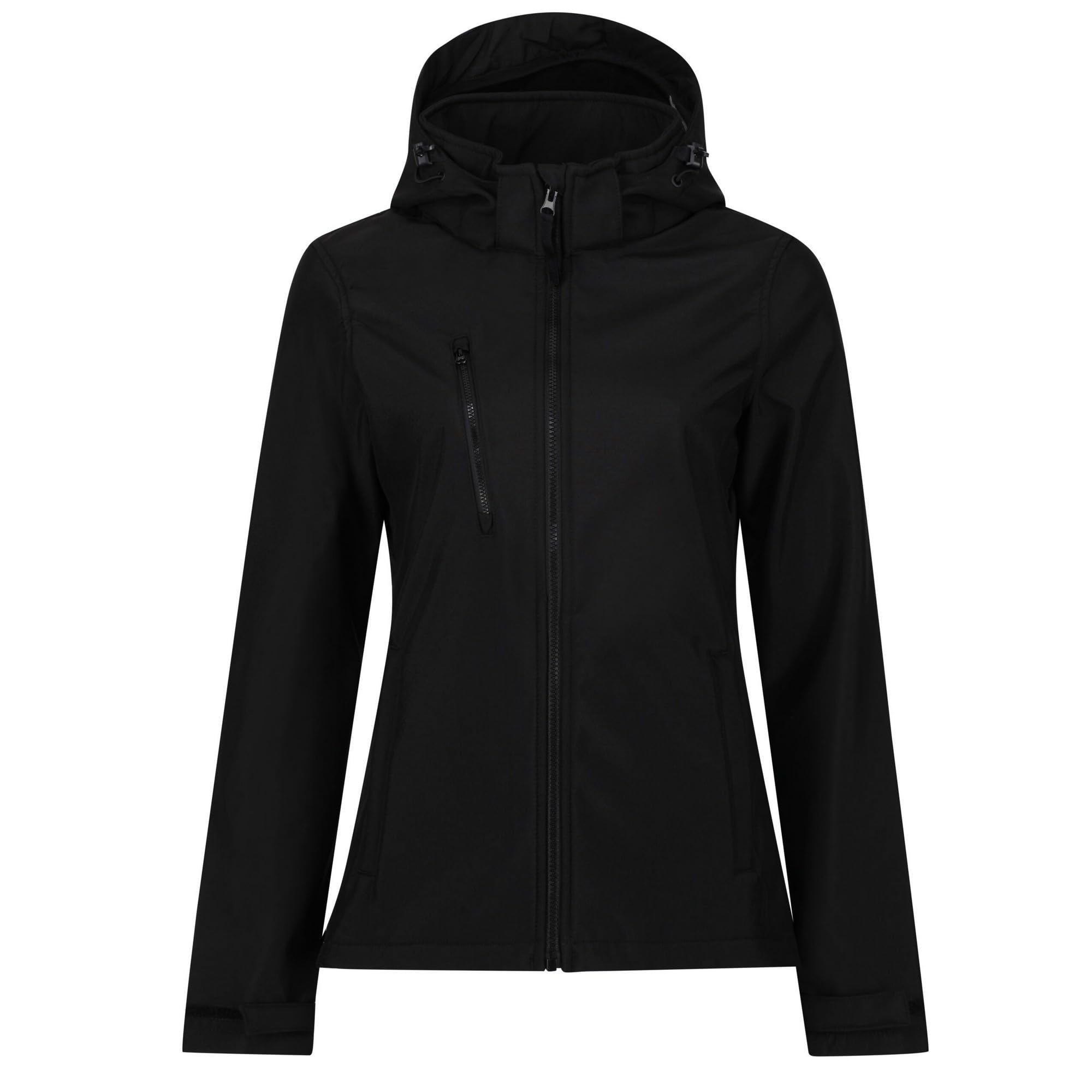 Regatta Women's Jet Black Venturer 3-Layer Waterproof Hooded Softshell Jacket In | Size: 8