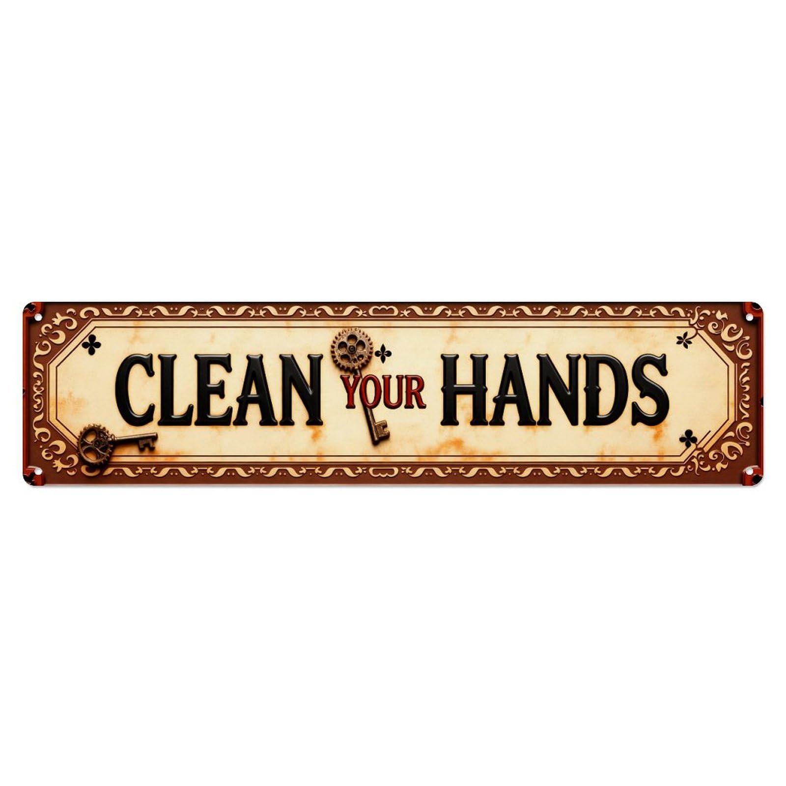 Clean Your Hands Sign Metal Tin Sign Plaque