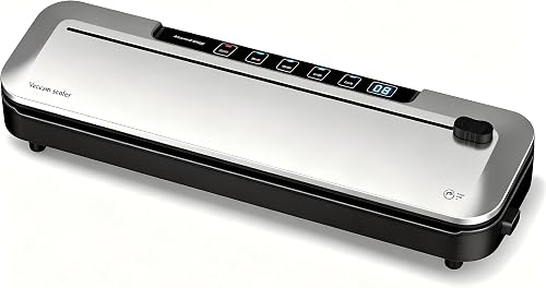 Vacuum Sealer Machine 11111175KPa, 6-in-1 Dry/Moist Modes, Digital Timer