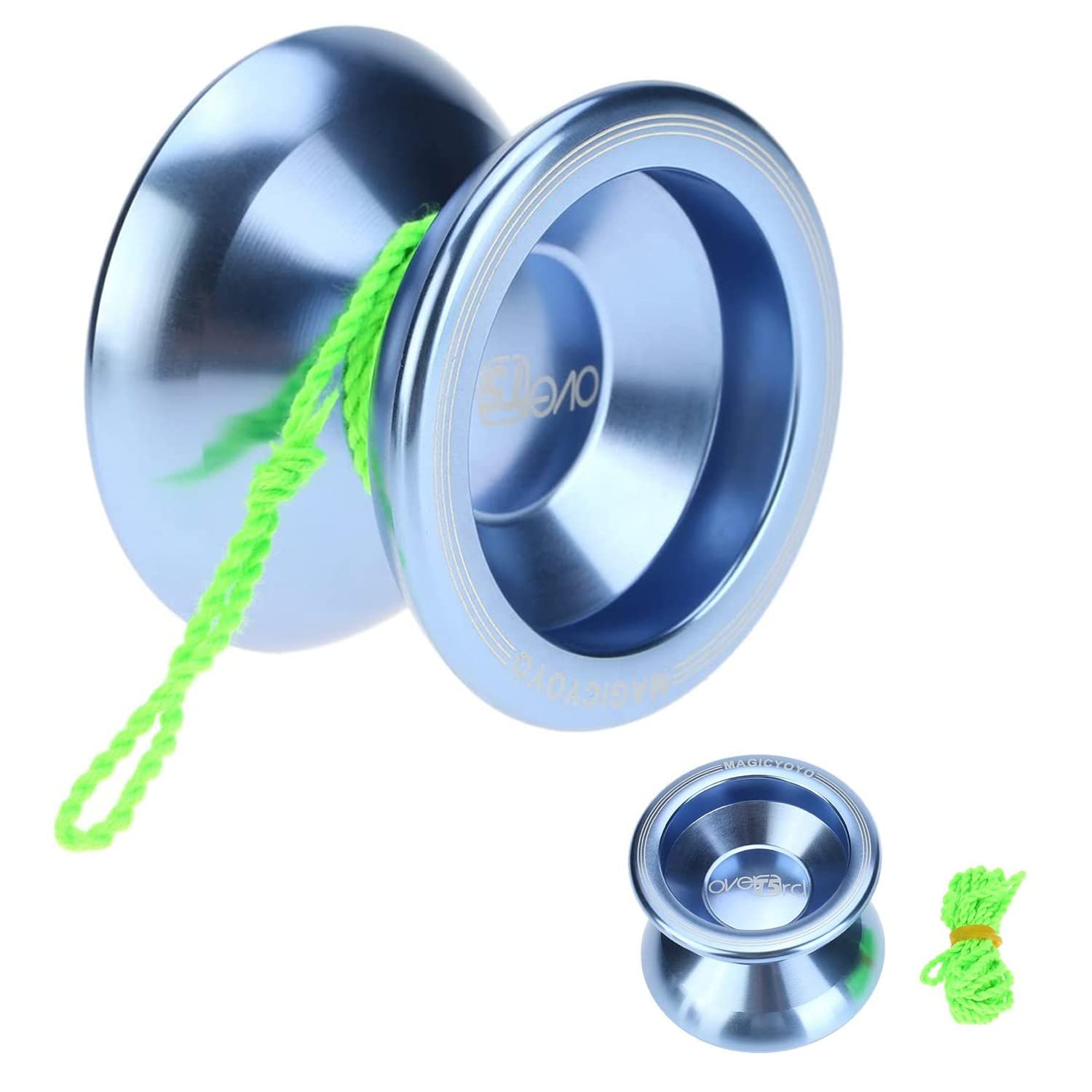 ELECDON Yoyo T5 Toy, Professional Yoyo T5 Overlord Aluminum Alloy Metal Yoyo 8 Ball KK Bearing with String, Suitable for Entry-Level Yo-Yo Players, Lake Blue