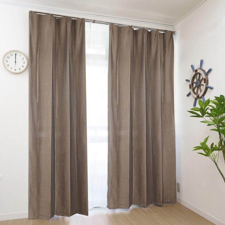 Amazon｜curtain-fabfun 2級 遮光 カーテン 135cm丈 100 幅 2枚組