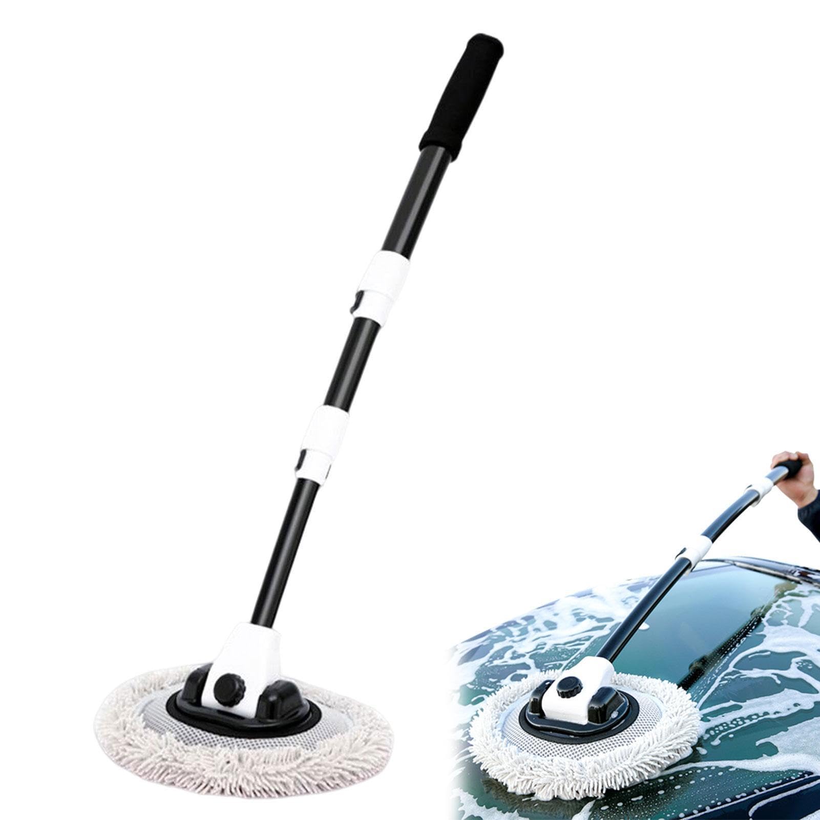 Cepillo De Lavado Para Coche Con Mango Telescópico Y Paso De Agua – ¡Limpia Techos Y Caravanas Sin Esfuerzo!