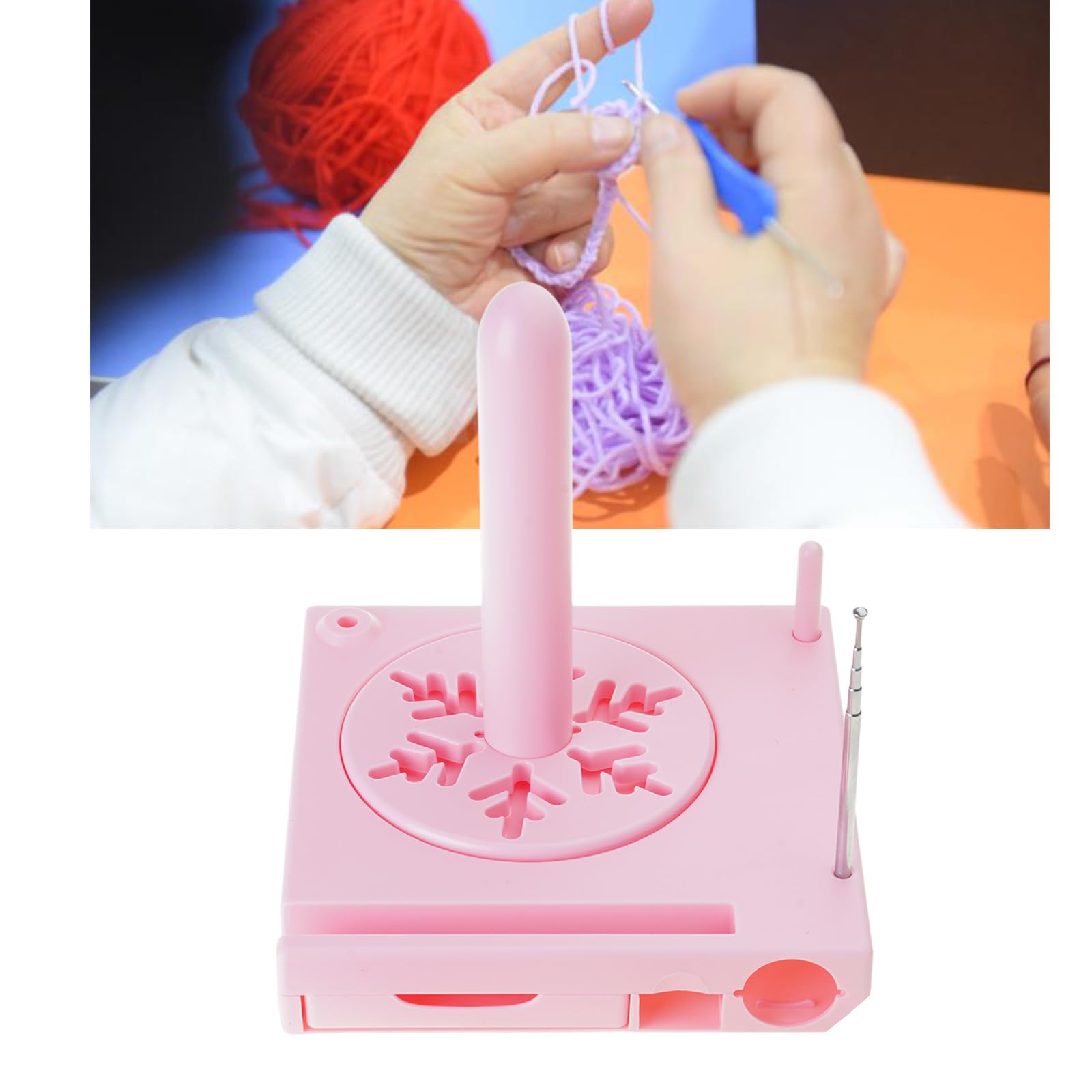 Supporto per filo con supporto per telefono e cassetto scorrevole, supporto per bobine di filo, supporto multifunzionale per uncinetto, maglieria, organizer per bobine di filato