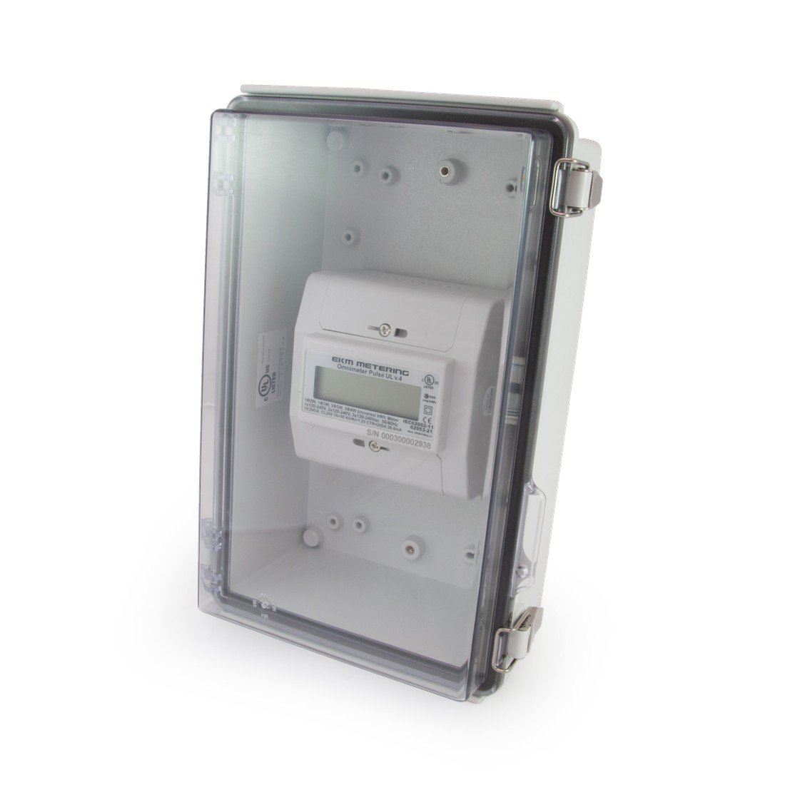 Watertight Enclosure with Hinged and Latching Lid - UL Listed - 6.7' x 10.63' x 4.33" - Grey, Clear