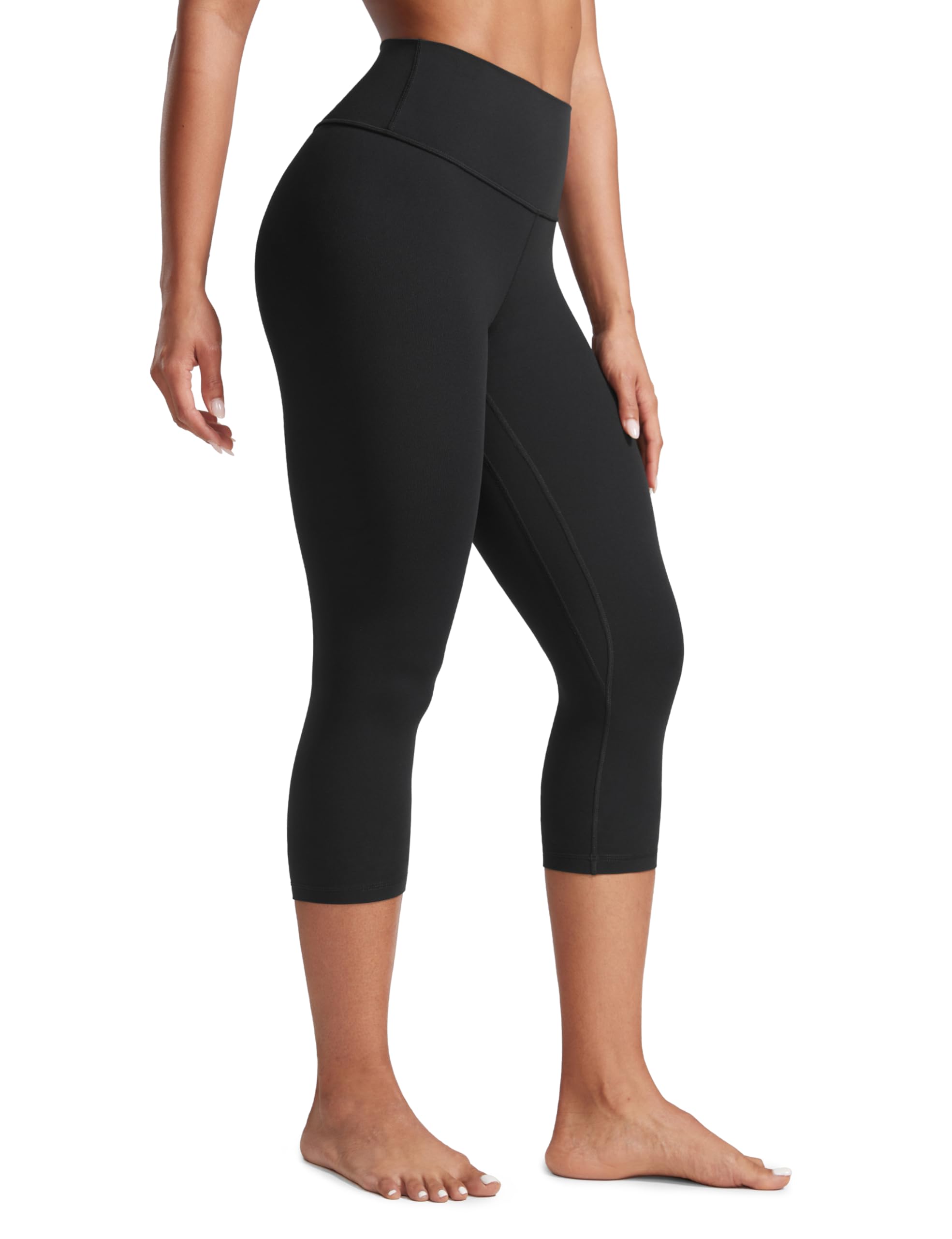 CRZ YOGA Womens Butterlift High Waisted Workout Capris - 21" Gym Athletic Pilates Comfy Stretch Workout Yoga Leggings Black 10