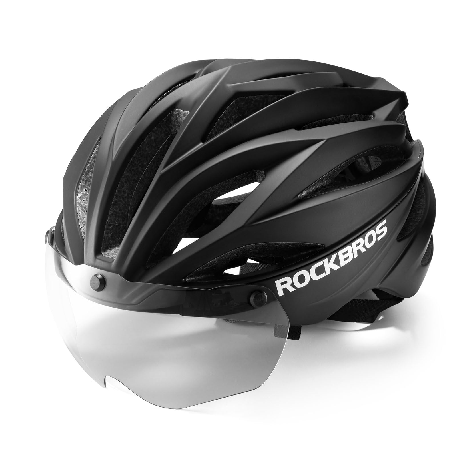 ROCKBROS Cycling Helmet Detachable Magnetic Goggle Visor Bicycle One-Piece Lightweight Mountain Road Bike Helmet Men and Women Adjustable Breathable Washable 58-62CM
