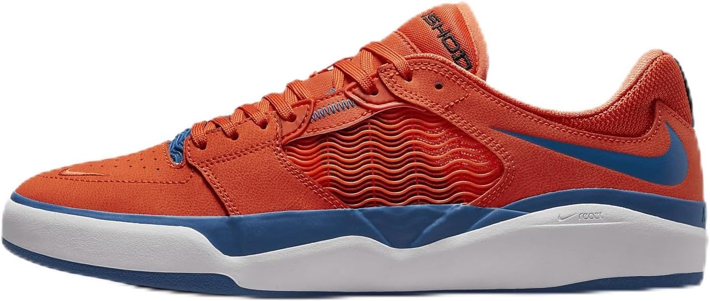 Nike SB Ishod WAIR Premium Skate Shoes (DZ5648-800, Orange/Orange/Black/Blue Jay) Size 10