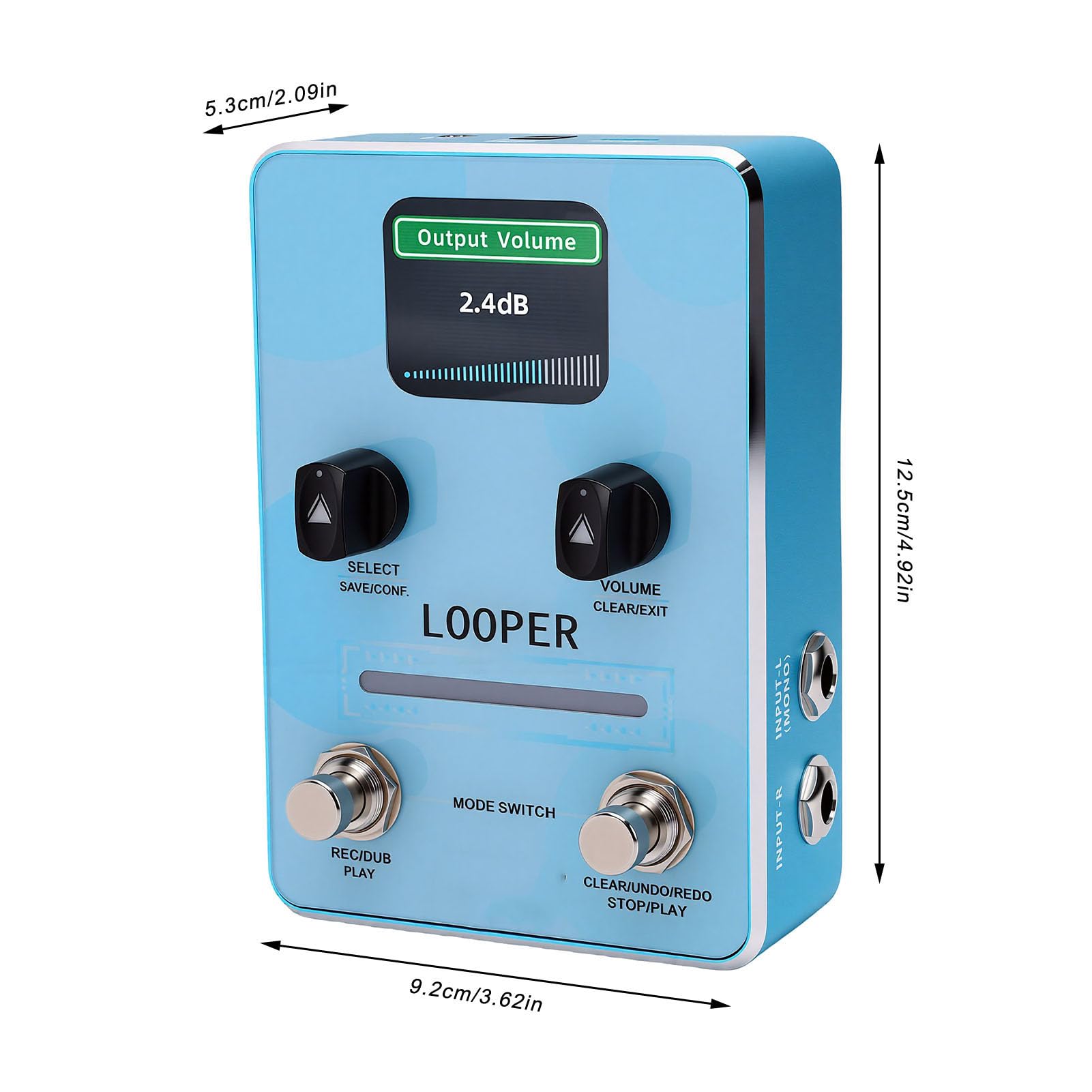 Generic Pedale Looper, Pedale Effetti per Chitarra Overdub Audio Illimitato a 44,1 KHz con 40 Slot di Memoria e Display LED per Performance Dal Vivo e Scrittura di Canzoni