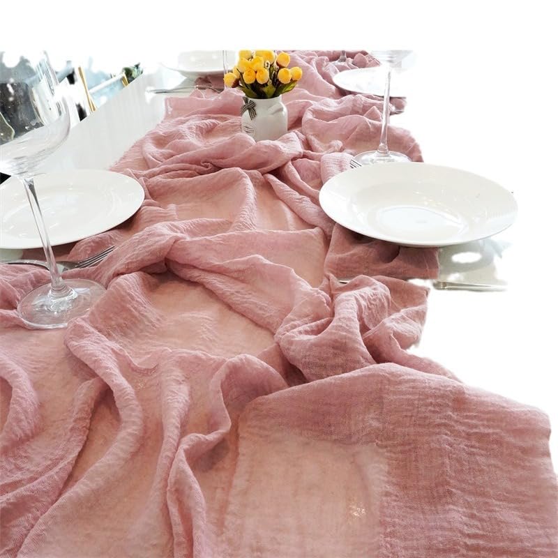 Table Runner-90*180cm (35*70inch) Cheesecloth Gauze Table Runner with Wrinkles for Wedding Decor Draping Gauze Event Centerpiece Runner - Image 4
