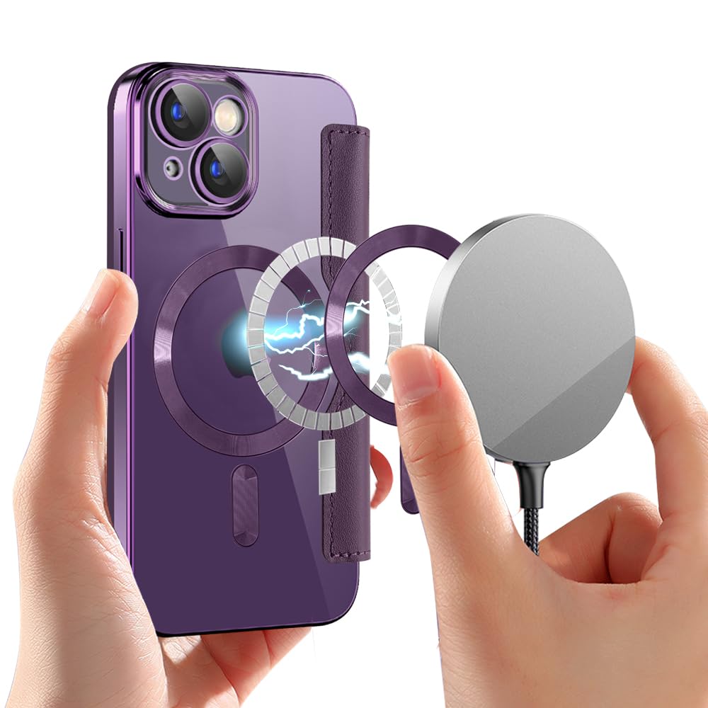Unichthy Case for iPhone 15 Cover Support MagSafe, Purple - Image 3