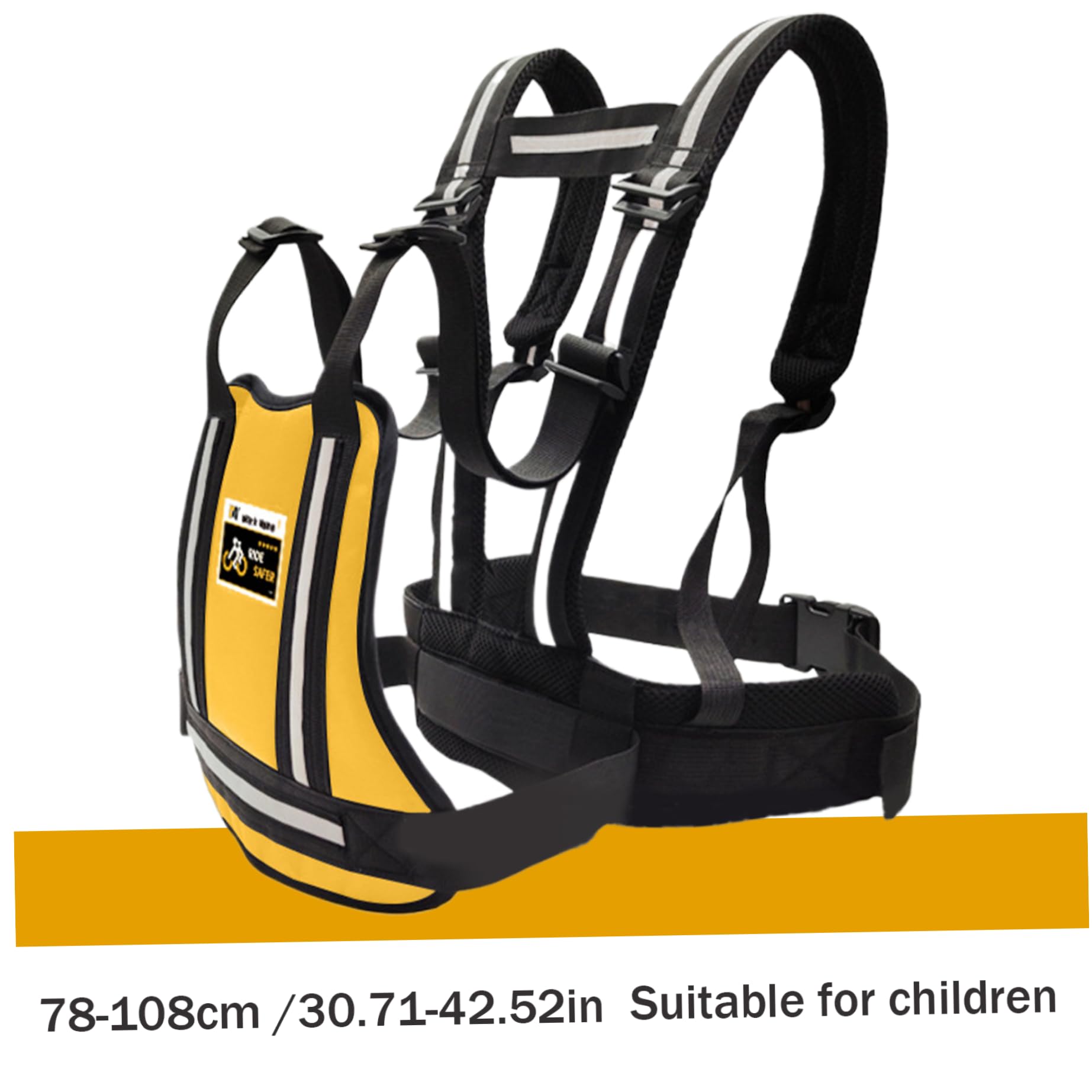 Arnés de motocicleta para niños, arnés ajustable para niños, seguridad transpirable anticaída para pequeños con correa reflectante para motocicleta, equitación..