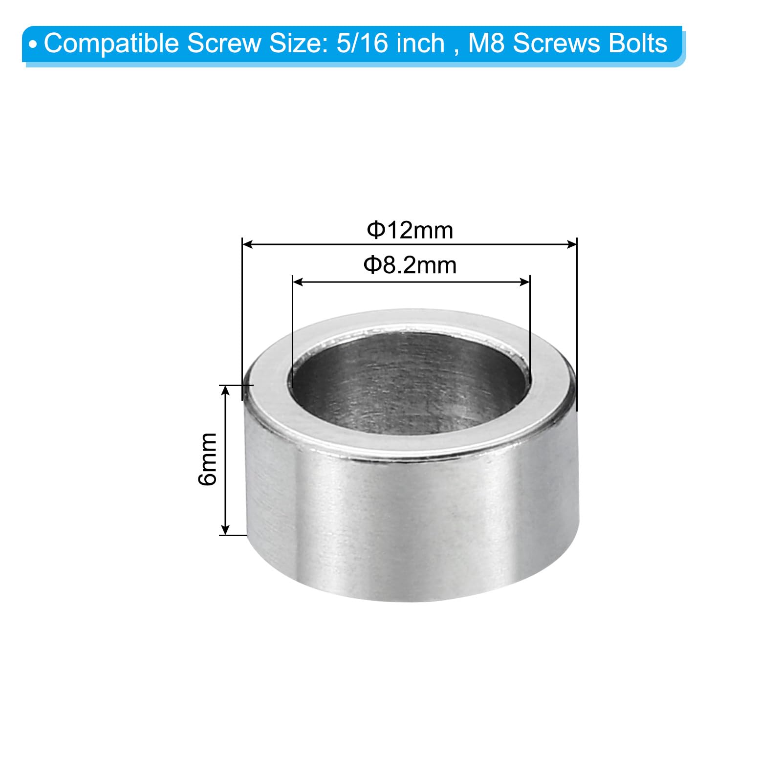 PATIKIL M8 Stainless Steel Spacers - Image 2