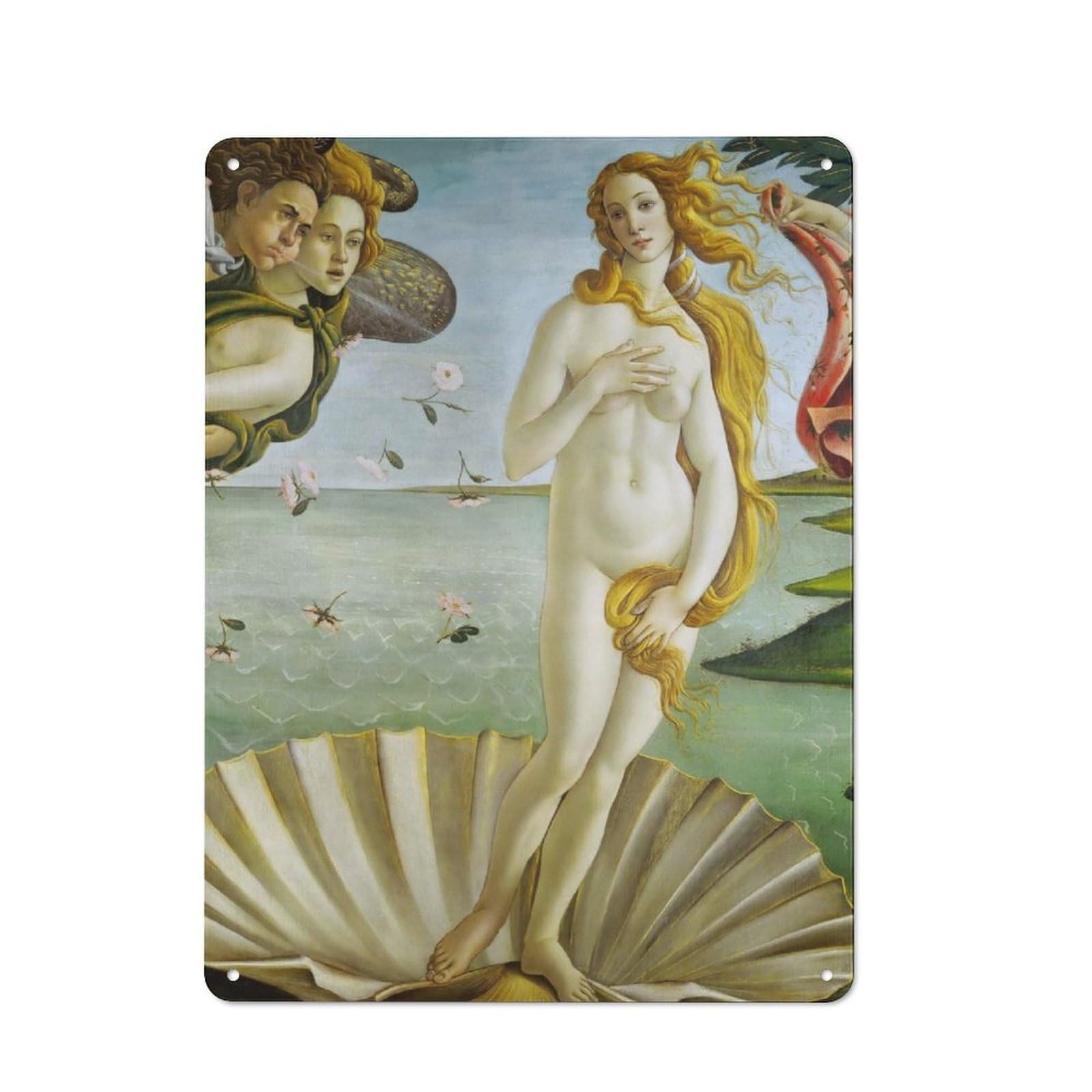 Junmoney Birth Of Venus Botticelli Retro Metal Sign 40X30cm Featuring For Workshop Wall, For Kitchen, Dining Room And Home Bar Wall Decor