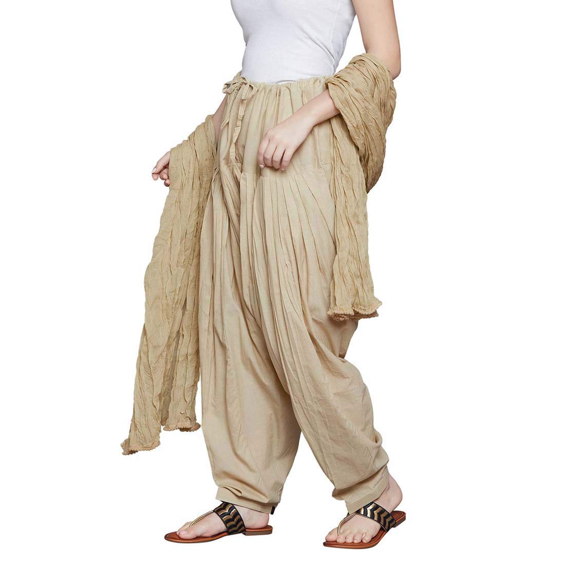 Women's Cotton Patiala With Dupatta (XVCPAT001_Skin_Free Size)-picture-10