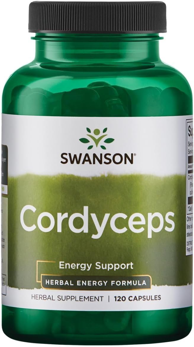 Swanson Cordyceps 600 mg for Energy Support, 120 Capsules 120 Count (Pack of 1)