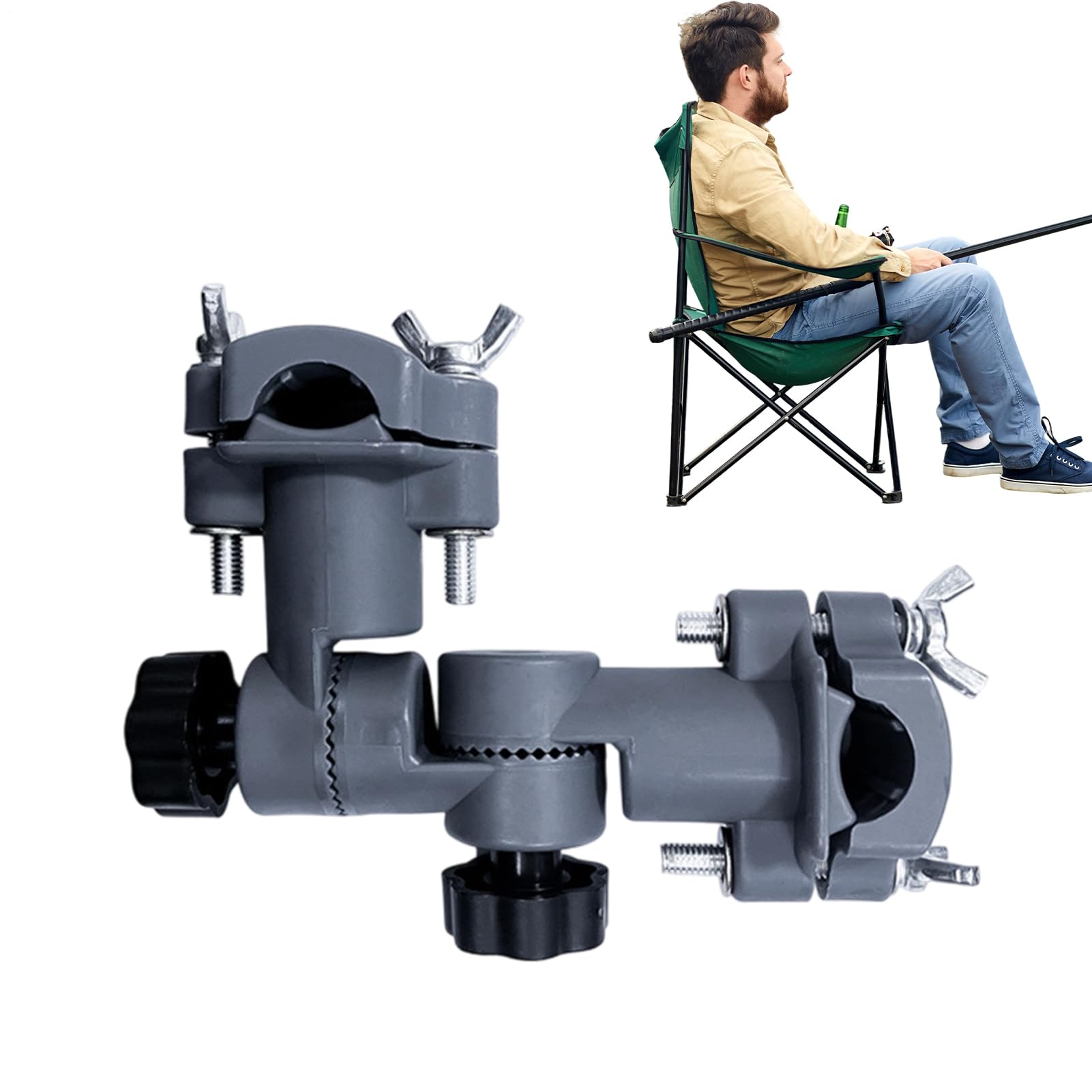 Umbrella Clamp for Chair,Portable Fishing Rod Bracket | Angler Tackle Accessories, Angling Pole Support Bracket for Lakes Rivers