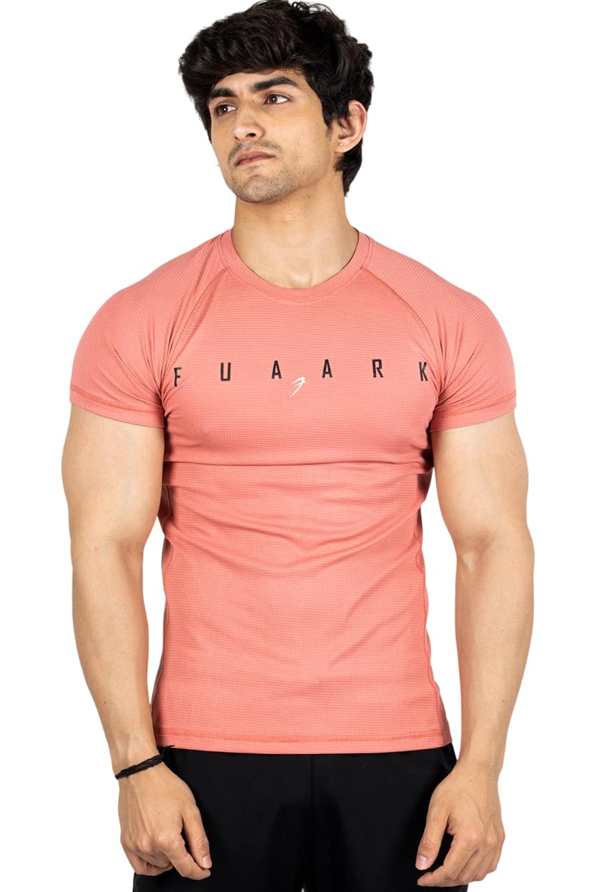 FUAARKMen's Round Neck Slim fit Gym & Active wear Sports T-Shirt for Workout & Casual Wear