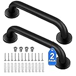 2 Pack Shower Grab Bar, Stainless Steel Bathroom Grab Bar, Shower Handle, Bath Handle, Grab Bars for Handicap Elderly Seniors Bathroom Safety Grab Bar (12 InchBlack)