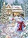Springbok - Cottage in The Snow - 1000 Piece Jigsaw Puzzle- Holiday Winter Scene with Snowman and Cardinals