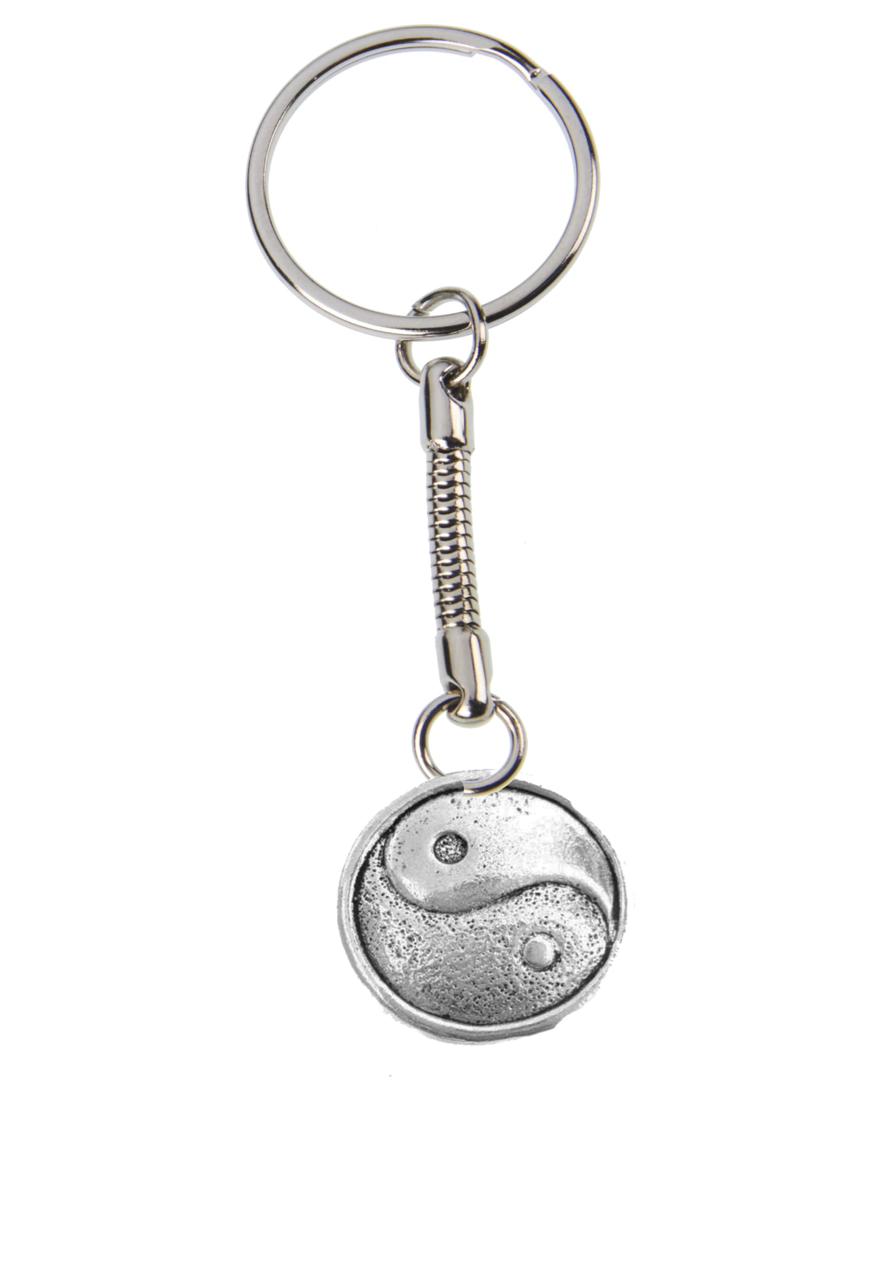 Prideindetails Silver Yin And Yang 1 Pp-G66 Made Of Fine English Pewter On A Snake Keyring