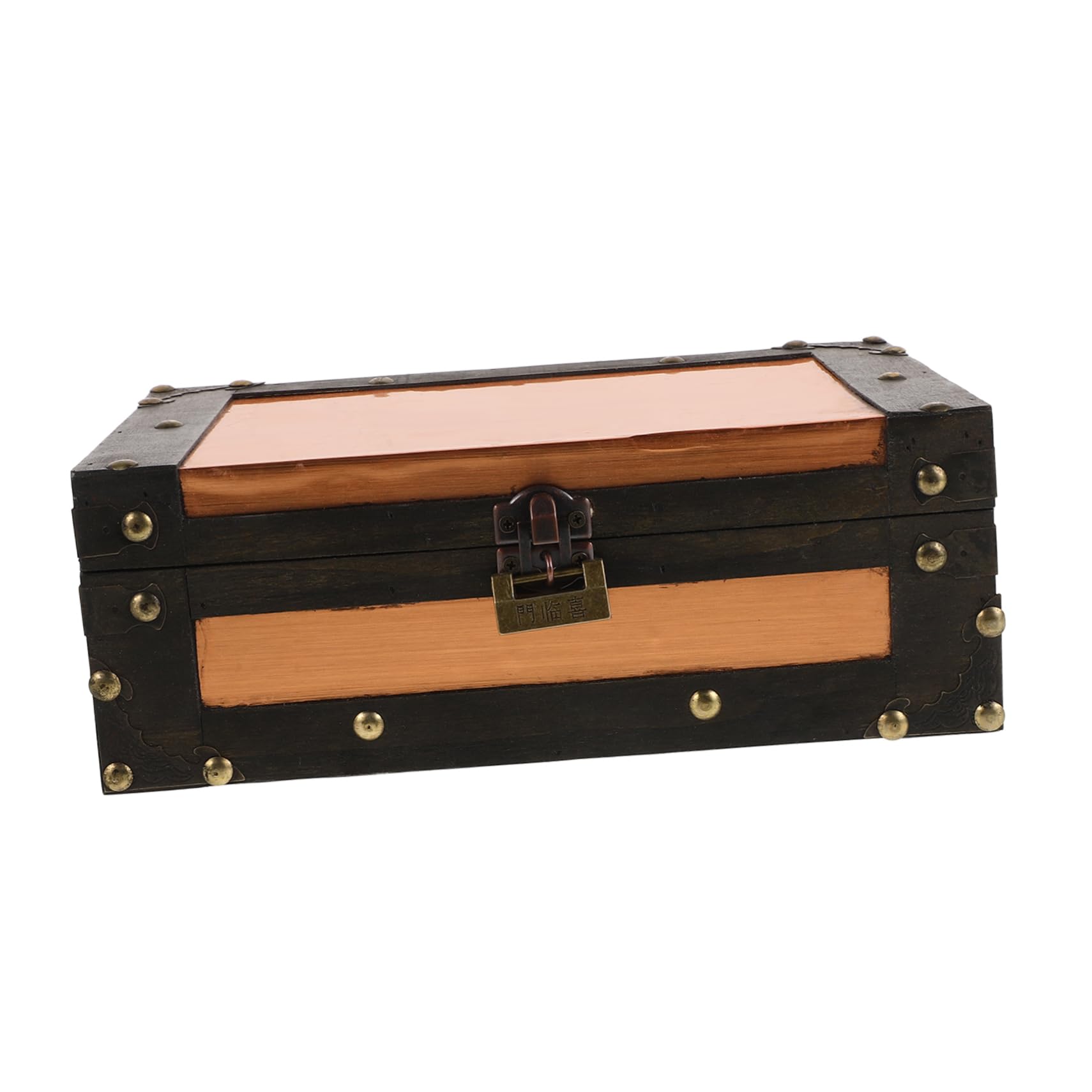 Unomor Retro Wooden Jewelry Box Vintage Decorative Storage Chest with Hinged Lid for Trinkets Keepsake Organizer for Home and Classroom Sturdy Craft Box Rustic Design